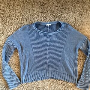 Rails Blue/Denim Sweater with Long Sleeves and Short Torso.